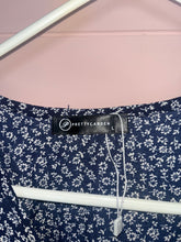 Load image into Gallery viewer, Large Pretty Garden Navy Blue Floral Wrap Dress
