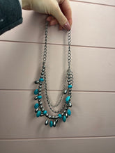 Load image into Gallery viewer, Turquoise &amp; Silver Layered Necklace
