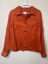 Load image into Gallery viewer, Large Christopher &amp; Banks Orange Button Up Top

