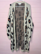Load image into Gallery viewer, XXL Knox Rose Long Leopard Sweater Cardigan
