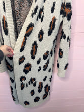 Load image into Gallery viewer, XXL Knox Rose Long Leopard Sweater Cardigan
