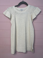 Load image into Gallery viewer, Medium Madewell Cream Sweater Knit Flutter Sleeve Top
