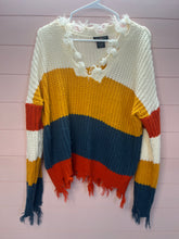 Load image into Gallery viewer, Large Runway Fringe V-Neck Sweater
