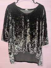 Load image into Gallery viewer, Large POL Green Crushed Velvet Short Sleeve Shirt
