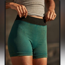 Load image into Gallery viewer, XS Free People Movement Teal Ribbed Shorts
