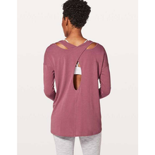 Load image into Gallery viewer, Medium/ Large Lululemon Back Into It Long Sleeve So Merlot Top
