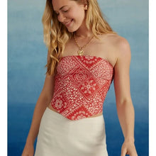 Load image into Gallery viewer, Large Altar’d State NWT Red White Western Bandana Tank Top
