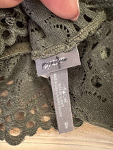 Load image into Gallery viewer, Medium Aerie Olive Green Lace Eyelet Bralette
