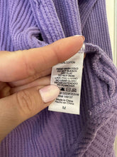 Load image into Gallery viewer, Medium Double Zero Purple Ribbed Shacket
