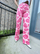 Load image into Gallery viewer, XS Bailey Rose Pink Retro Smiley Face Pants
