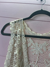 Load image into Gallery viewer, XS/S Boho Ivory Crochet Kimono Vest
