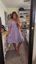 Load image into Gallery viewer, 3XL SHEIN Smocked Purple Dress
