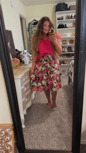 Load image into Gallery viewer, Size 12 H&amp;M Pink Floral Midi Skirt
