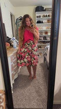 Load image into Gallery viewer, Size 12 H&amp;M Pink Floral Midi Skirt
