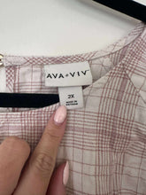 Load image into Gallery viewer, 2X Ava Viv Plaid Long Sleeve Smocked Top
