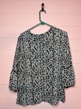 Load image into Gallery viewer, XL Who What Wear Black Floral Print Blouse
