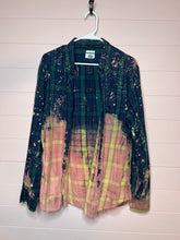 Load image into Gallery viewer, Large Old Navy Slim Fit Bleached Plaid Flannel
