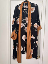 Load image into Gallery viewer, XL Xhiliration Black Boho Floral Kimono
