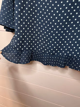 Load image into Gallery viewer, Large Talbots Navy Blue White Polka Dot Blouse
