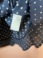 Load image into Gallery viewer, Large Talbots Navy Blue White Polka Dot Blouse
