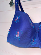 Load image into Gallery viewer, 40DDD Cacique Blue Embroidered Floral Print Plus Size Bra
