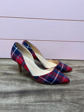 Load image into Gallery viewer, Size 8 Sole Society Red Plaid Pointy Toe Heels
