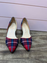 Load image into Gallery viewer, Size 8 Sole Society Red Plaid Pointy Toe Heels
