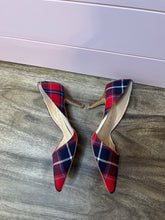 Load image into Gallery viewer, Size 8 Sole Society Red Plaid Pointy Toe Heels
