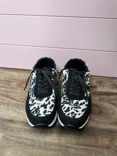 Load image into Gallery viewer, Size 8 Crazy Train Wacky Western Black Cowhide Sneakers
