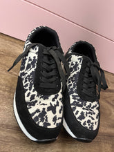 Load image into Gallery viewer, Size 8 Crazy Train Wacky Western Black Cowhide Sneakers
