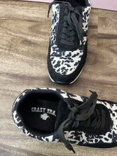 Load image into Gallery viewer, Size 8 Crazy Train Wacky Western Black Cowhide Sneakers

