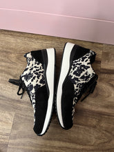 Load image into Gallery viewer, Size 8 Crazy Train Wacky Western Black Cowhide Sneakers
