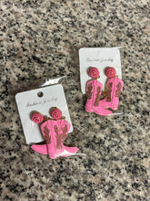 Load image into Gallery viewer, NWT Hot Pink Cowboy Boot Ear Rings
