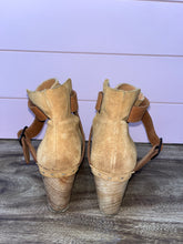 Load image into Gallery viewer, Size 38 (8) Free People Bungalow Clog Ankle Boot Tan Suede Leather 70s Wood Heel
