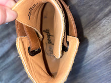 Load image into Gallery viewer, Size 38 (8) Free People Bungalow Clog Ankle Boot Tan Suede Leather 70s Wood Heel
