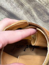 Load image into Gallery viewer, Size 38 (8) Free People Bungalow Clog Ankle Boot Tan Suede Leather 70s Wood Heel
