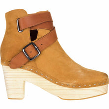 Load image into Gallery viewer, Size 38 (8) Free People Bungalow Clog Ankle Boot Tan Suede Leather 70s Wood Heel
