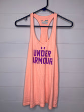 Load image into Gallery viewer, Medium Under Armour Semi Fitted Coral Orange Tank Top
