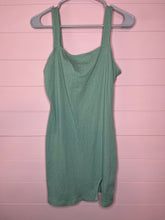Load image into Gallery viewer, Large Shein Green Split Hem Ribbed Dress
