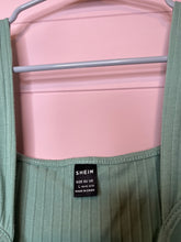 Load image into Gallery viewer, Large Shein Green Split Hem Ribbed Dress
