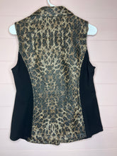 Load image into Gallery viewer, Small Chicos Leopard Print Asymmetrical Zip Up Vest
