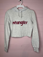 Load image into Gallery viewer, Small Wrangler Cropped Gray Hoodie
