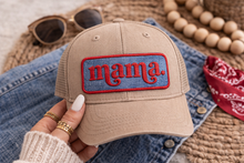Load image into Gallery viewer, Vintage Dark Wash Wrangler Denim Mama Embroidered Iron On Patch
