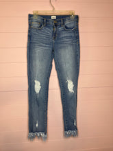 Load image into Gallery viewer, Sneak Peek Mid Rise Frayed Hem Distressed Jeans
