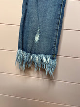 Load image into Gallery viewer, Sneak Peek Mid Rise Frayed Hem Distressed Jeans
