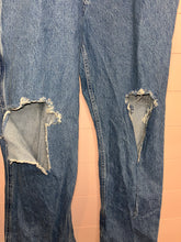 Load image into Gallery viewer, Large Levi’s Denim Distressed Overalls

