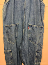 Load image into Gallery viewer, Large Levi’s Denim Distressed Overalls
