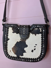 Load image into Gallery viewer, Montana West Western Cow Print Rhinestone Leather Purse
