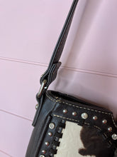 Load image into Gallery viewer, Montana West Western Cow Print Rhinestone Leather Purse
