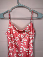Load image into Gallery viewer, Small Pink Satin Leopard Print Silk Slip Dress
